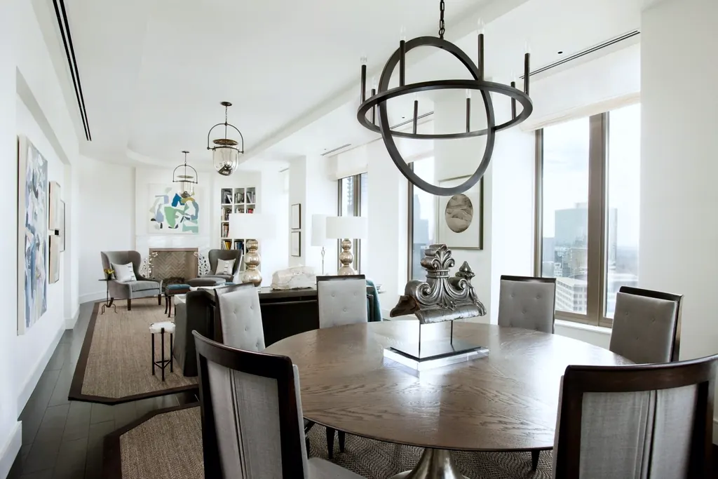 An open, light-filled living and dining space